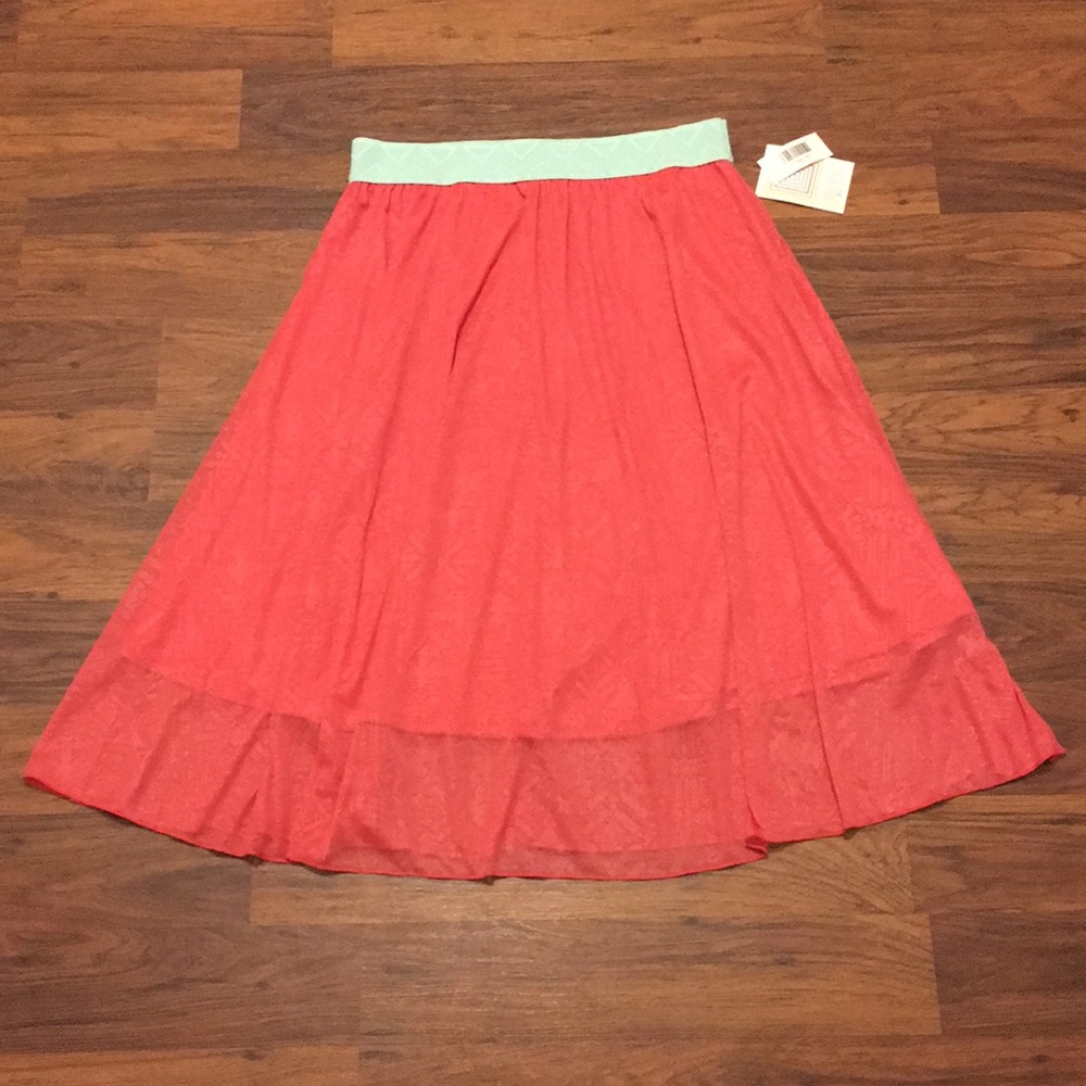 NWT LuLaRoe Lola Chiffon Midi Skirt, sz M